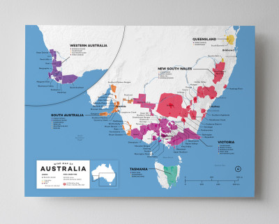 12x16 Australia wine map by Wine Folly