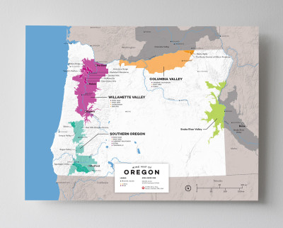 12x16 USA Oregon wine map by Wine Folly