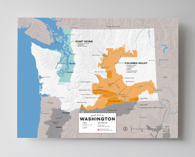 12x16 USA Washington wine map by Wine Folly