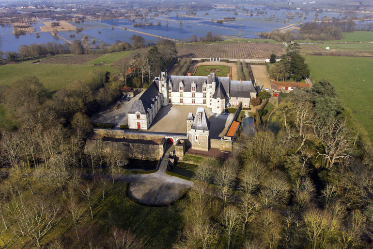 Aerial Photo of Chateau de Goulaine vineyards in Loire Valley