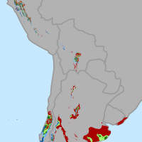 Change in areas suitable for growing wine grapes through 2050 in Chile and Argentina. by conservation.org