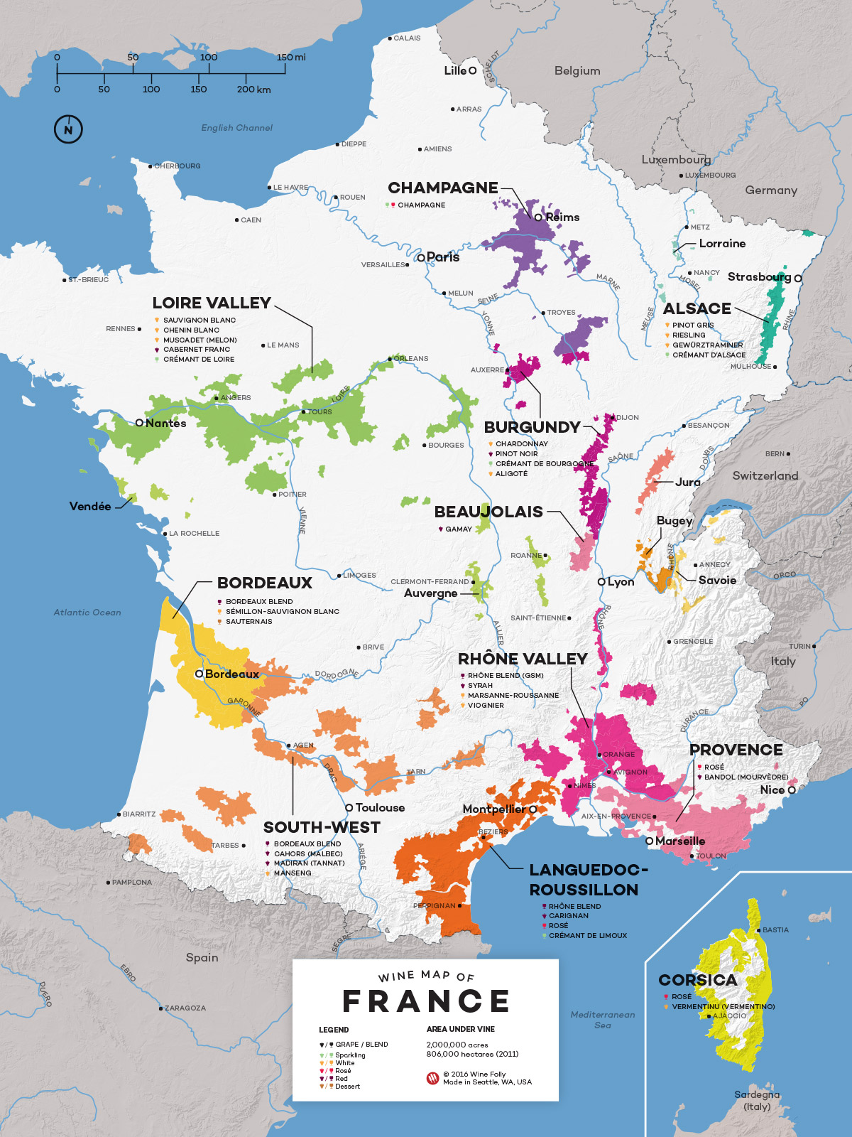 France Wine Map by Wine Folly