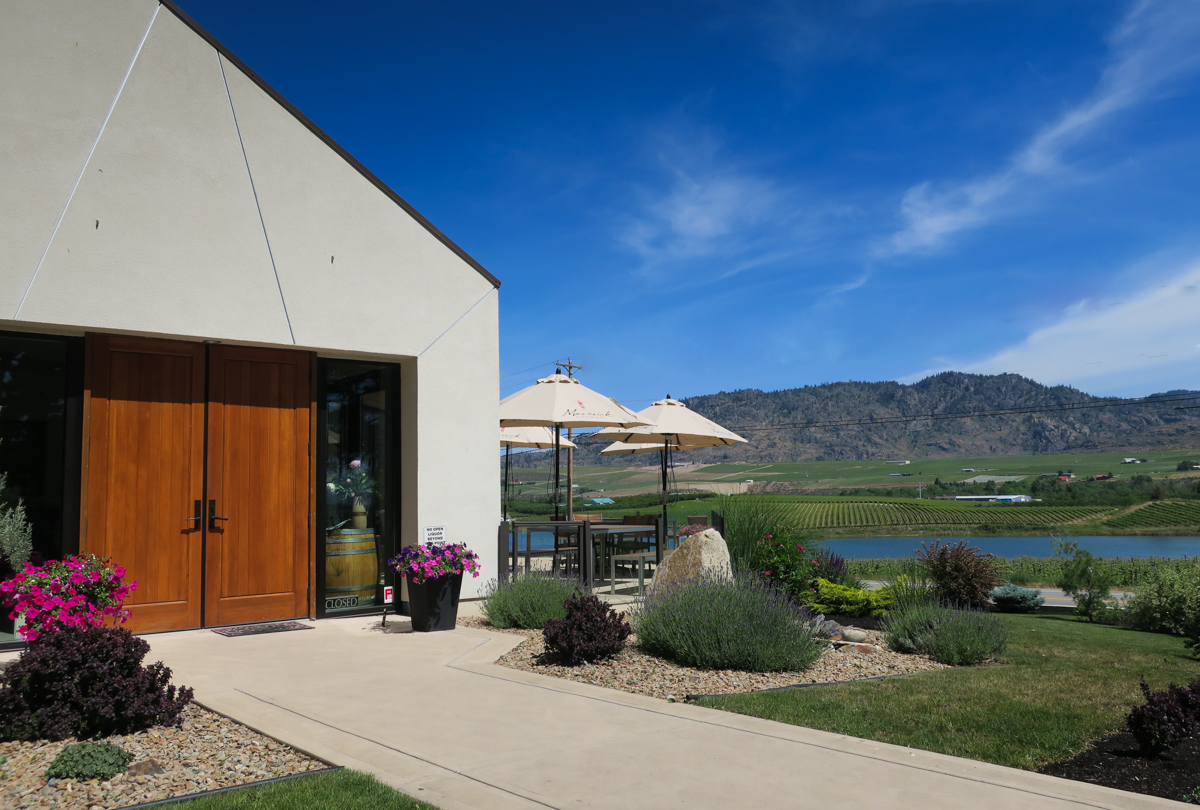 The view from Maverick Winery in Oliver, British Columbia looking towards Black Sage Bench