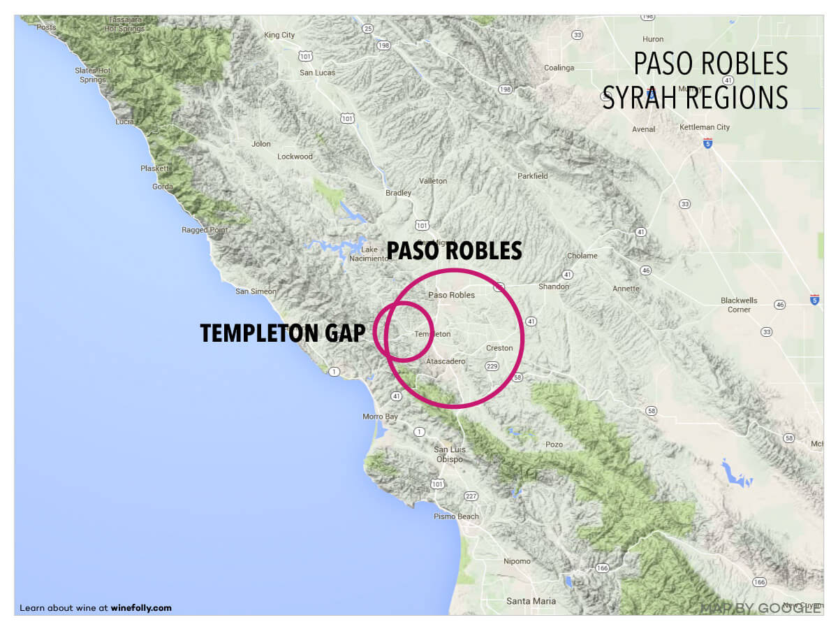 Paso Robles Region map