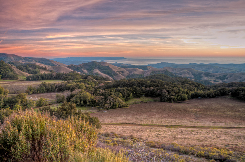 Sunset over Paso Robles Rolling Hills in Wine Country