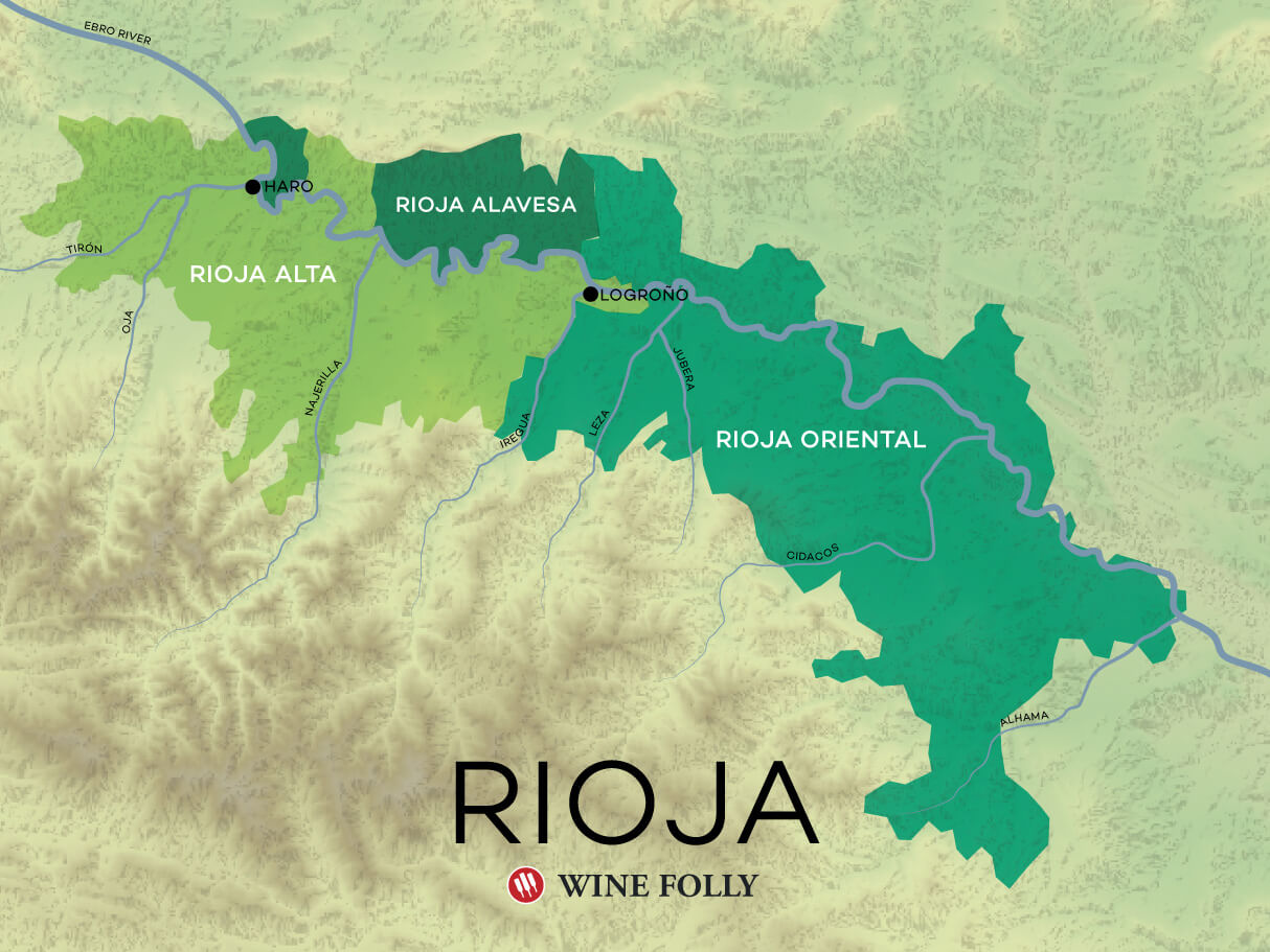 New Wine Map of Rioja including Rioja Oriental by Wine Folly