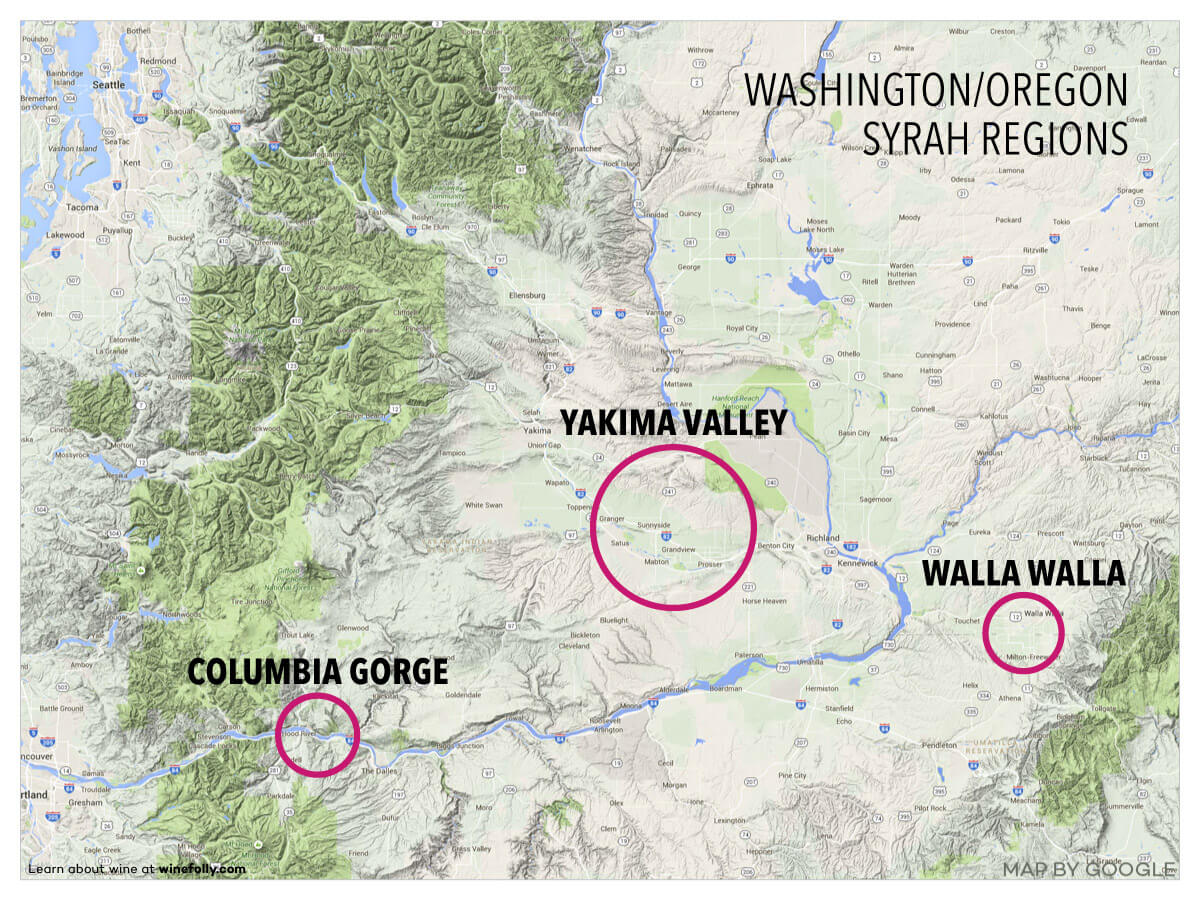 Yakima Valley region map